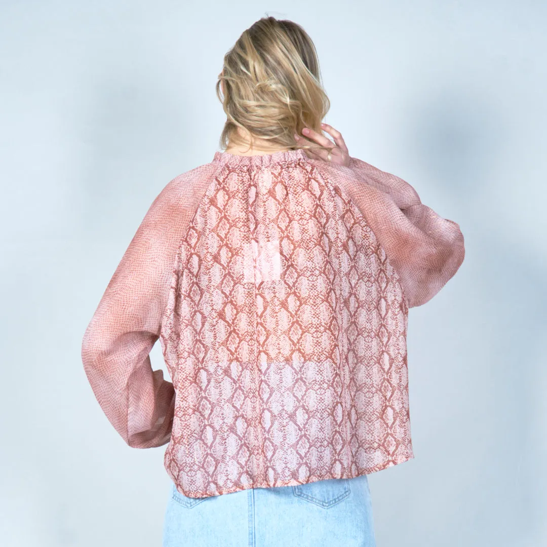 Stylish blouse with tie neckline wholesale