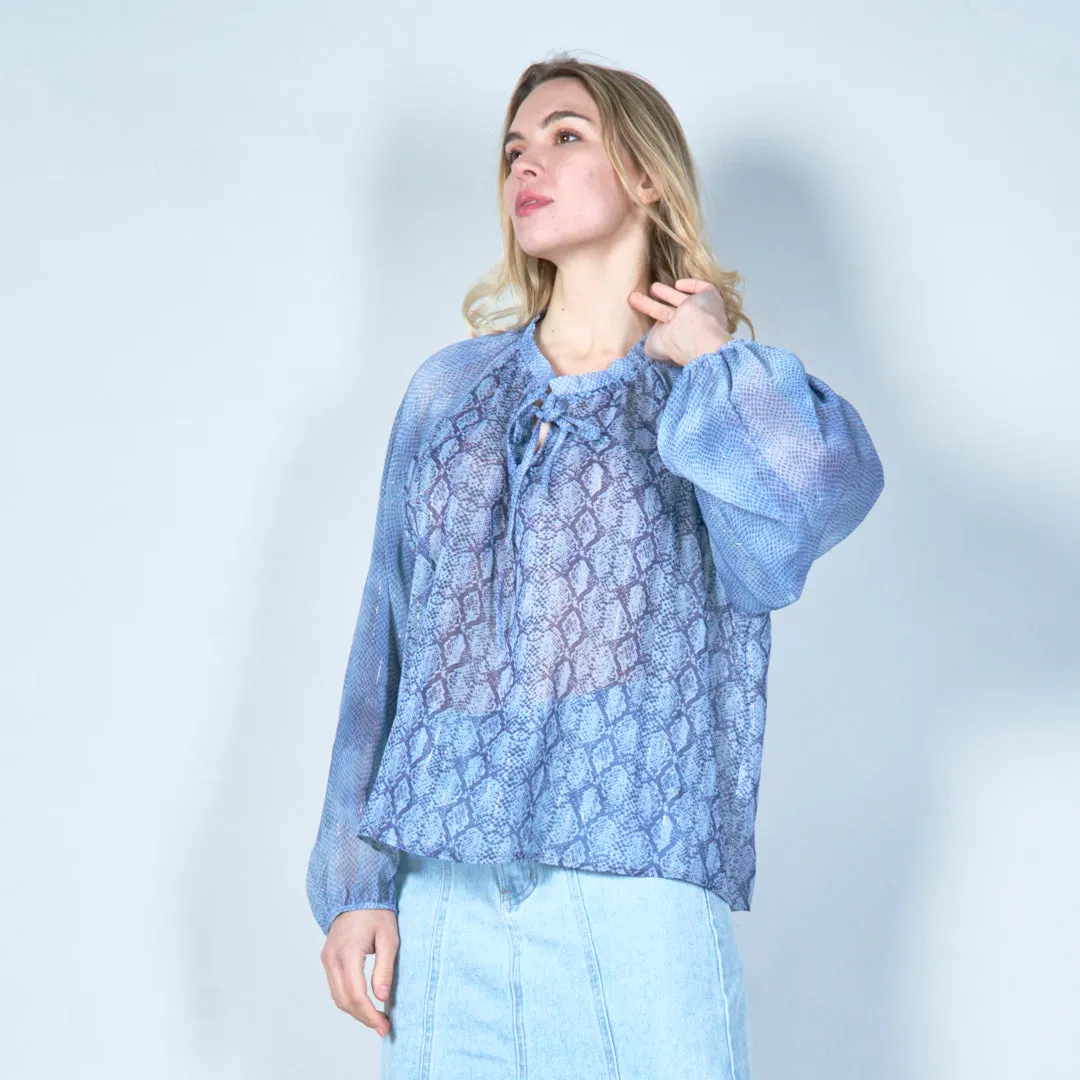Stylish blouse with tie neckline wholesale