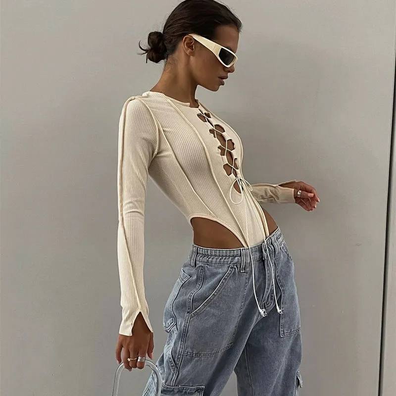 Stylish Ingenuity Hollow out Strap Blouse