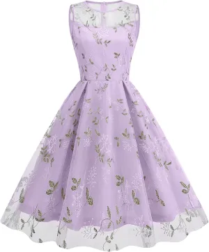Summer Floral Embroidery Tulle Dress for Women Floral Embroidered Dress for Women Wedding Guest Formal Evening Party Gown