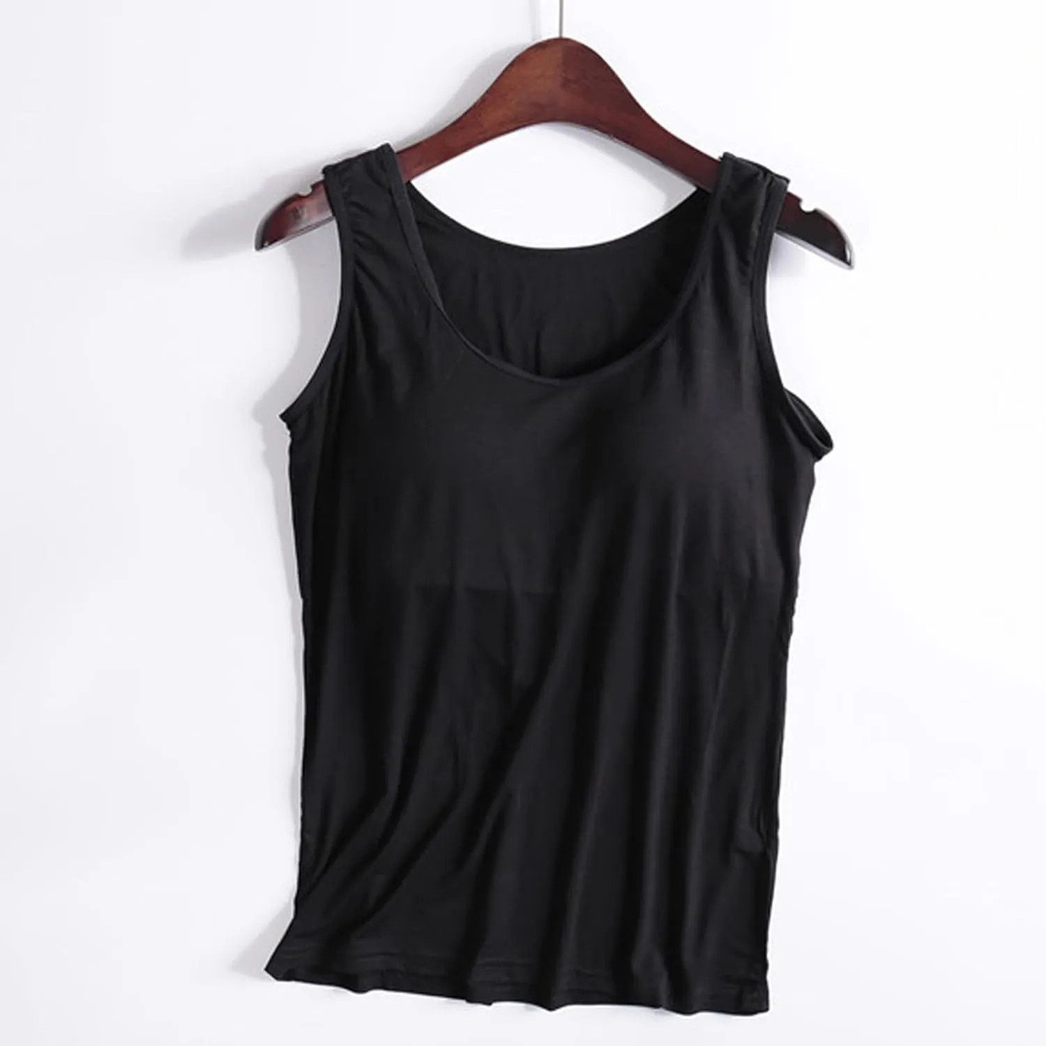 Tank Top with Built in Bra for Women,Camisole Tops for Women Plus Size,Summer Casual Padded Yoga Shirt Undershirt