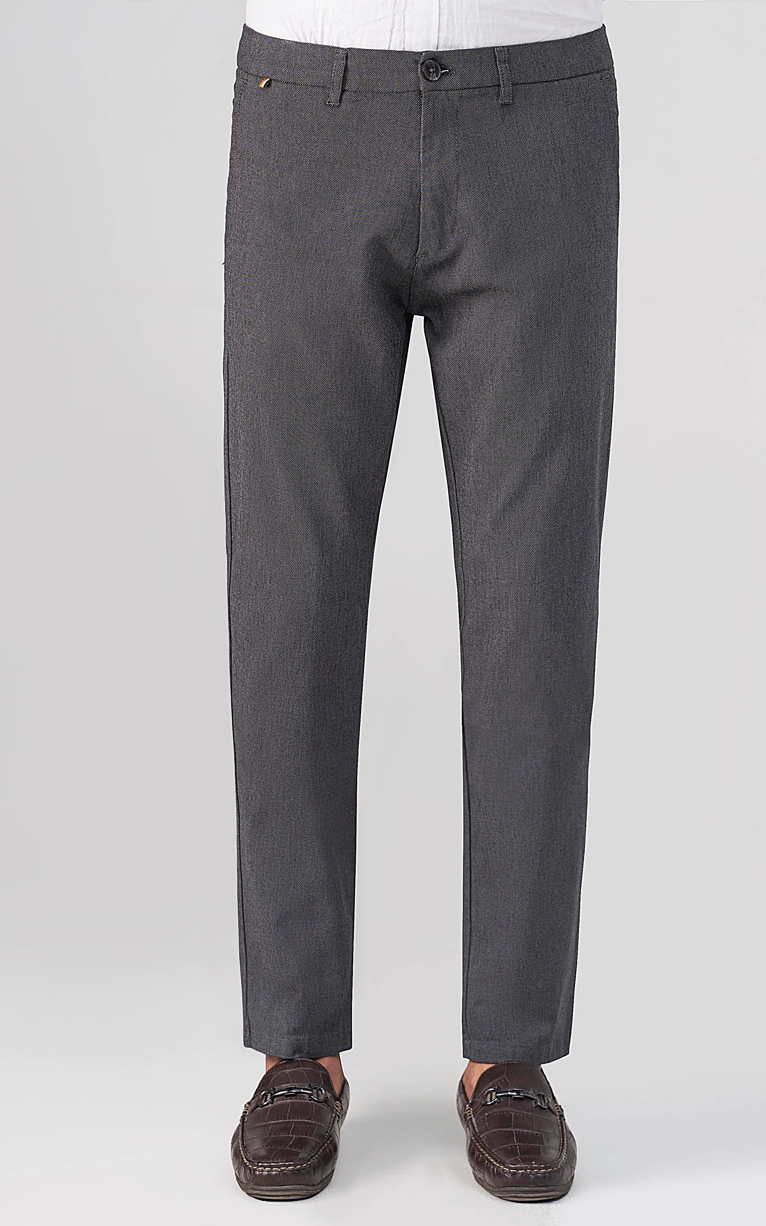 TEXTURED SMART FIT CASUAL PANT CHARCOAL