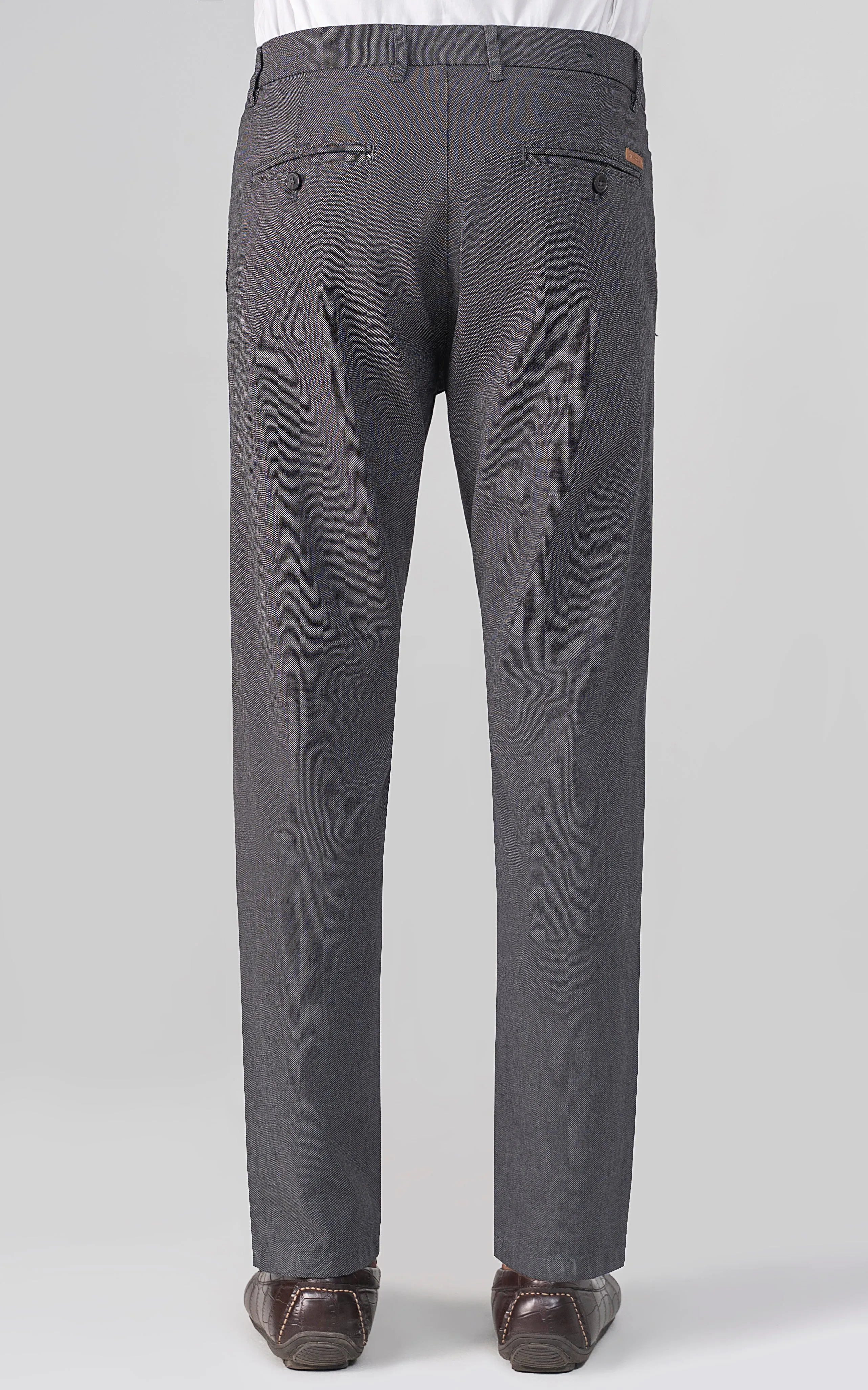 TEXTURED SMART FIT CASUAL PANT CHARCOAL