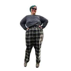 The Culloden Trousers - Green Flannelette Plus Size Loungewear