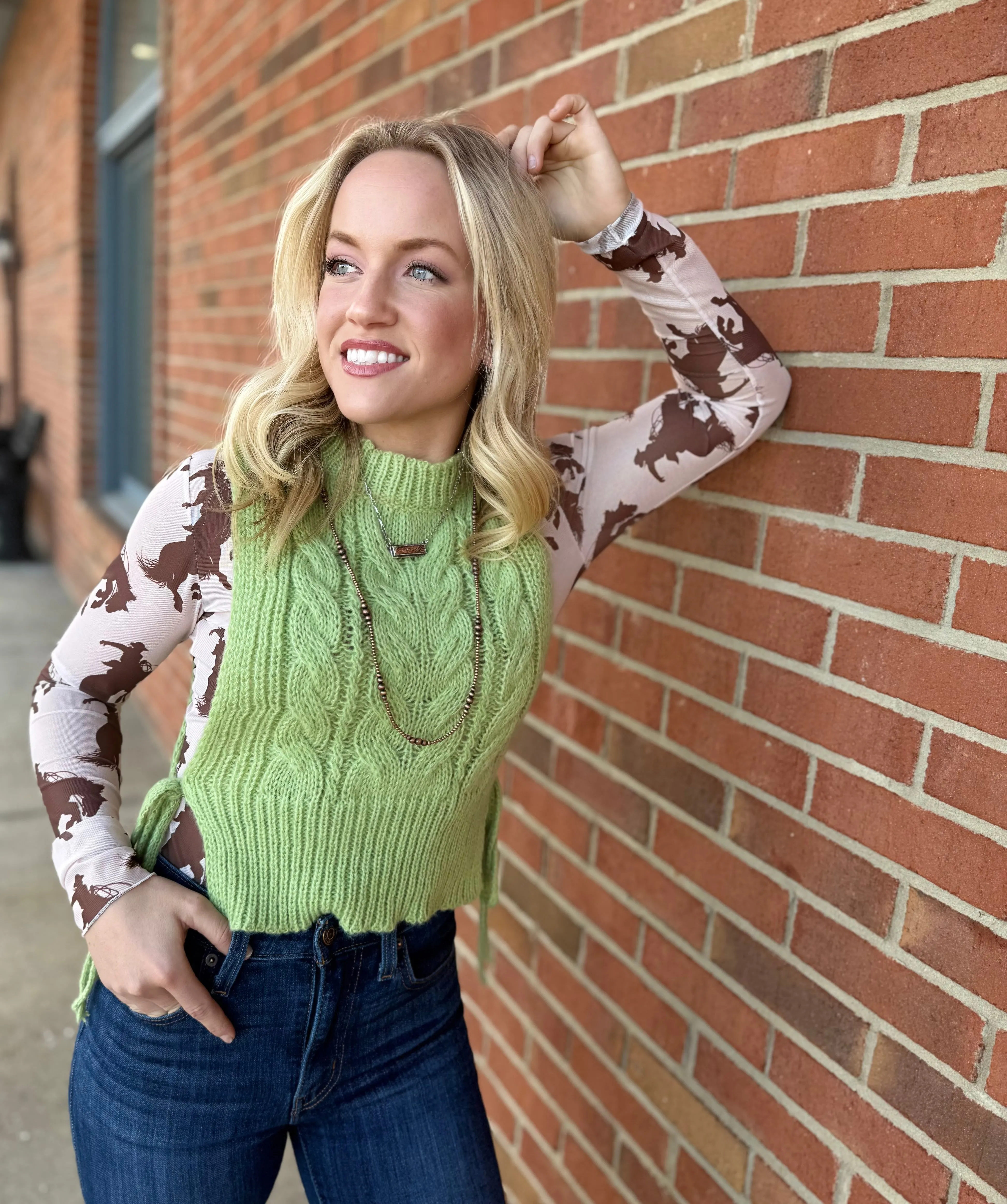 The Manor Matcha Side-Tie Sweater Vest S-L