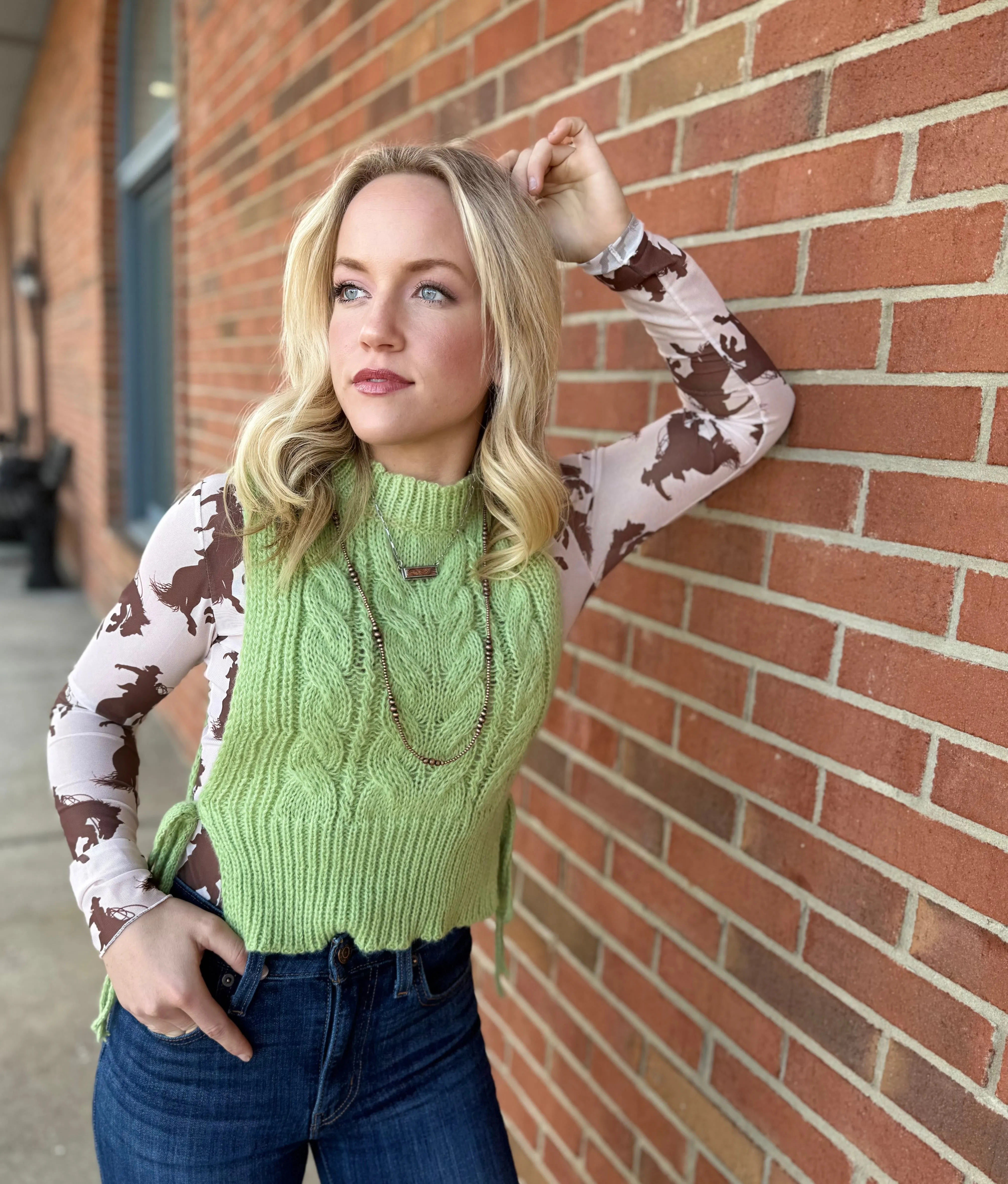 The Manor Matcha Side-Tie Sweater Vest S-L