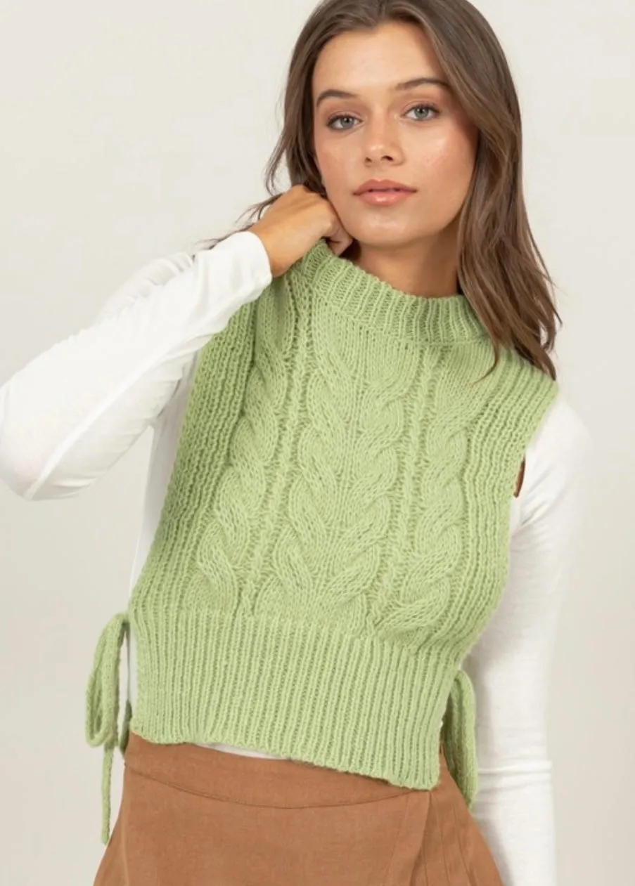 The Manor Matcha Side-Tie Sweater Vest S-L