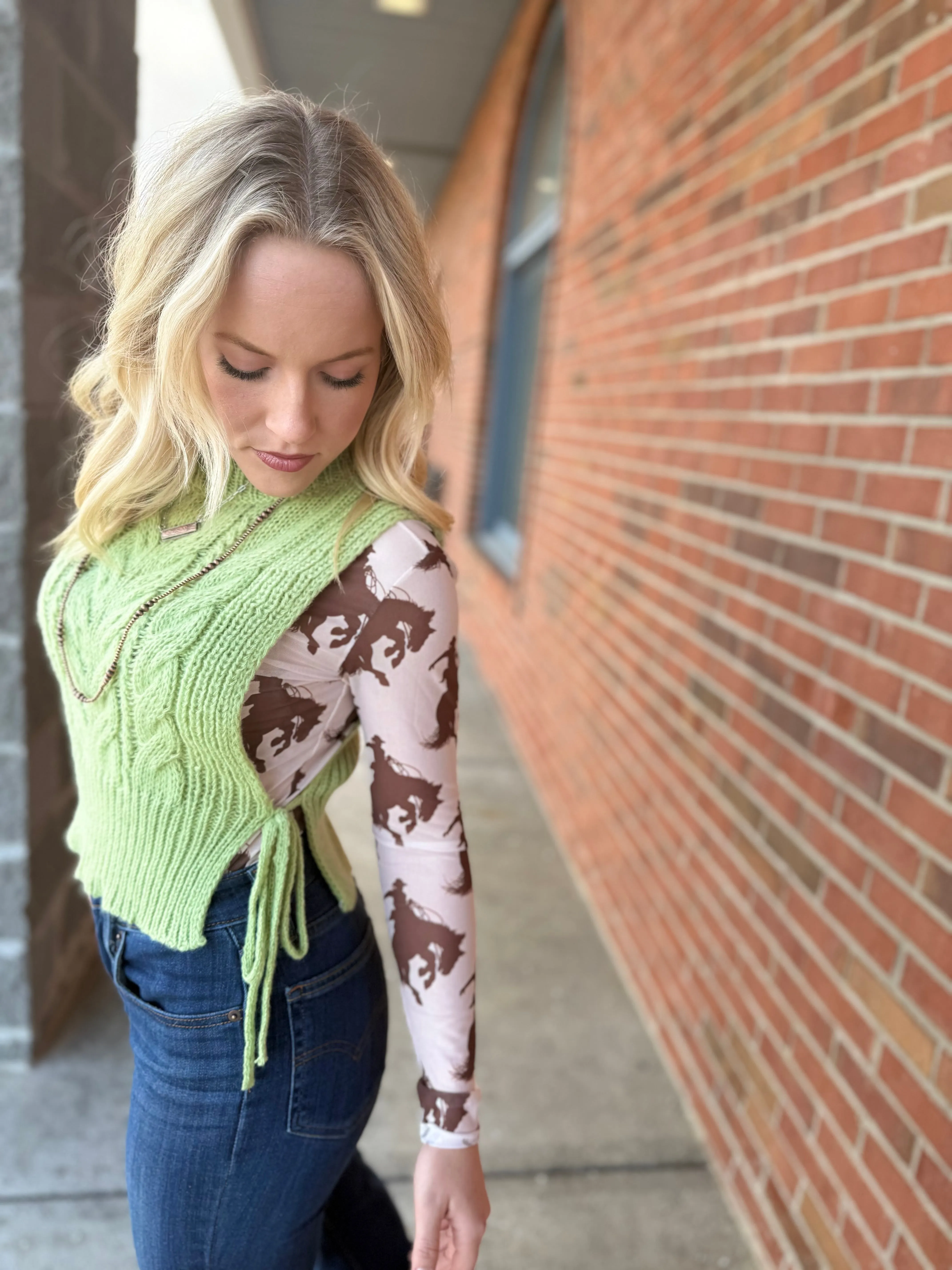 The Manor Matcha Side-Tie Sweater Vest S-L