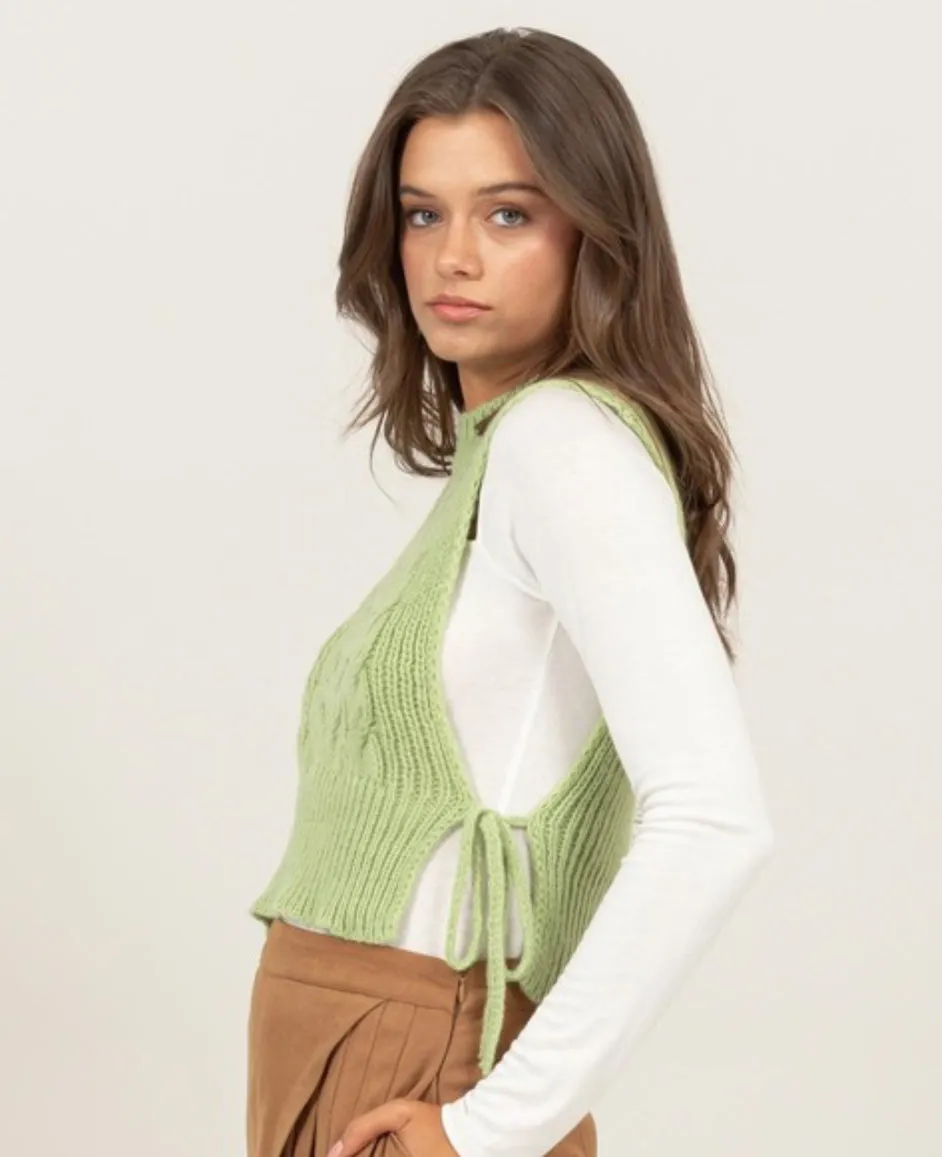 The Manor Matcha Side-Tie Sweater Vest S-L