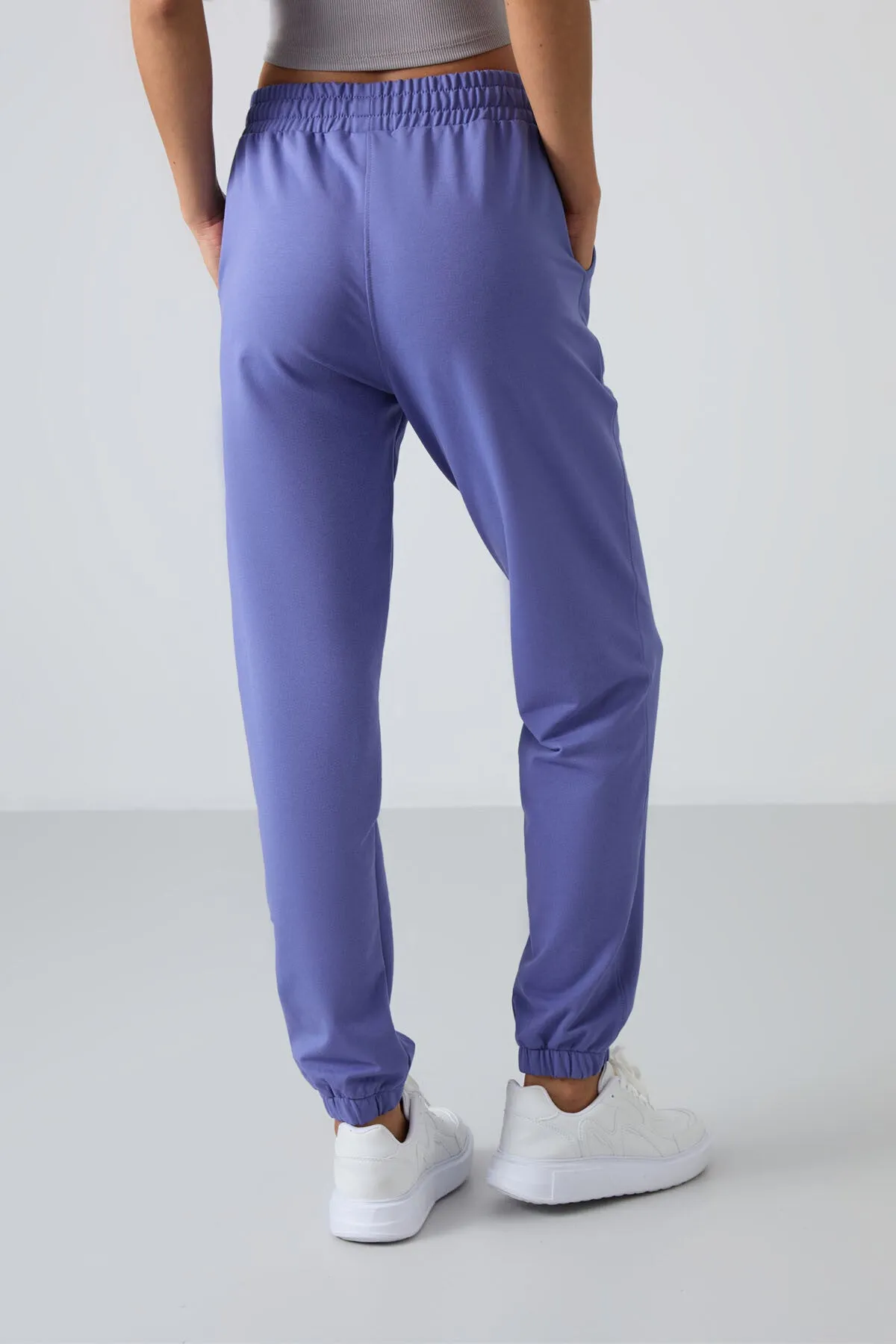 TMY Lilac Pocket High Waist Comfortable Fit Elastic Cuff Women's Sweatpants - 94583 - Ciudad Santa Catarina