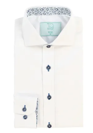 T.O. Boy's David Non-Iron Contrast Shirt - Blue