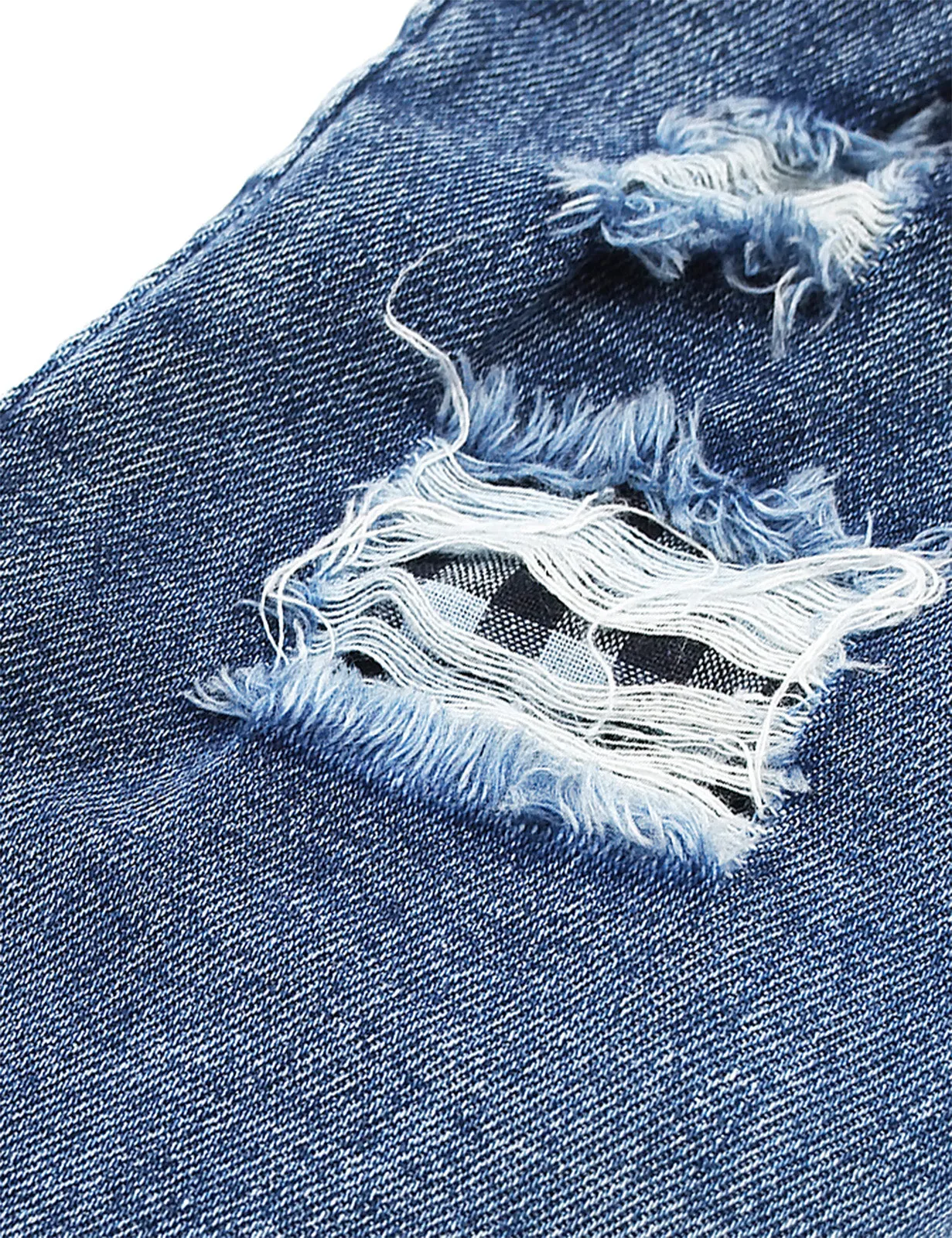 Toddler Ripped Colorful Button Decor Pocket Jeans