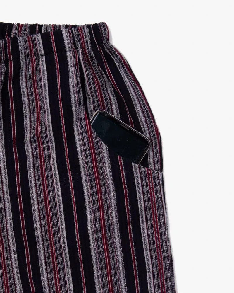 ToK Pants, Chijimi Indigo with Red and White Shima