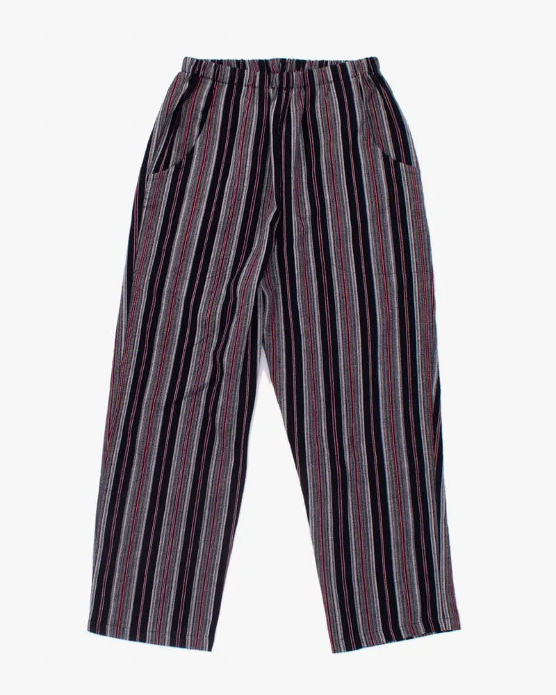 ToK Pants, Chijimi Indigo with Red and White Shima