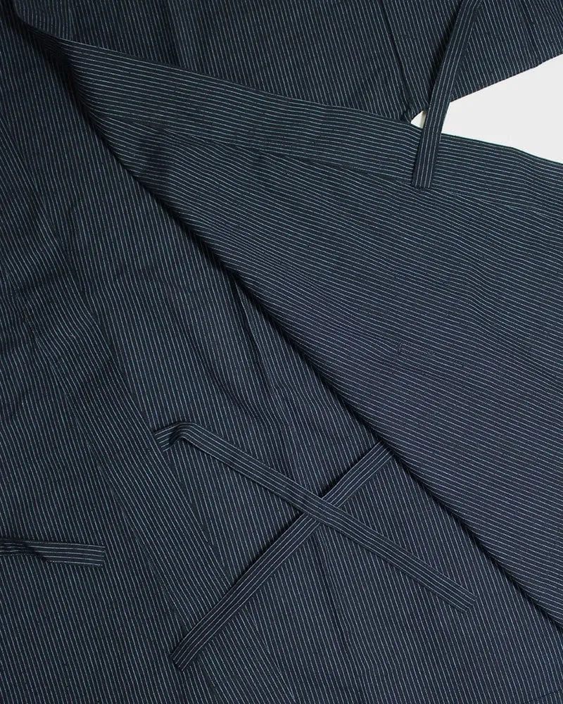ToK Samue Set, Men's, Indigo with Thin Tsumugi Shima