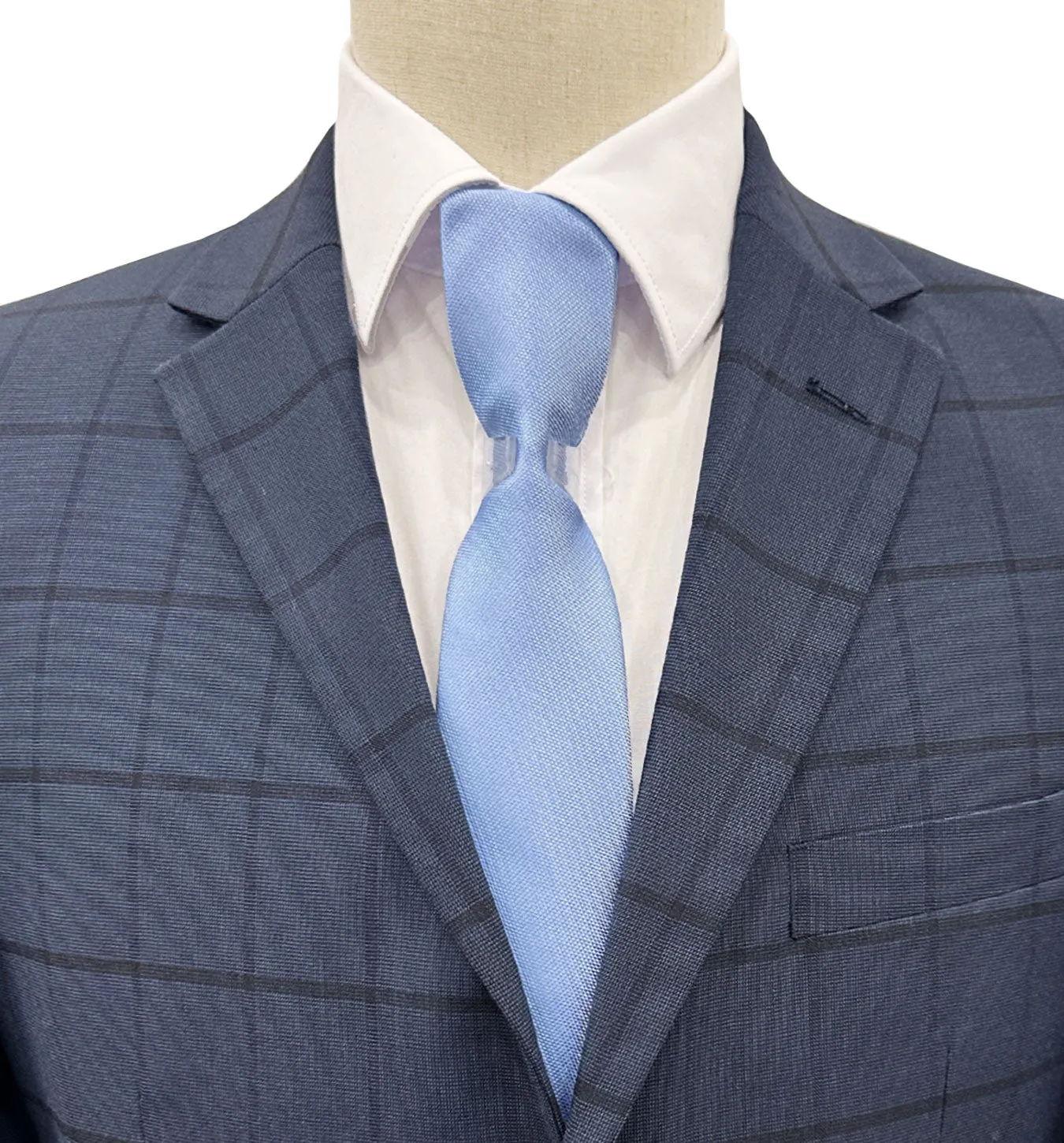 Top Lapel Windowpane Modern Fit Suit - Dark Denim