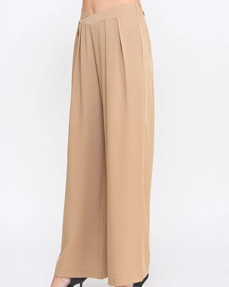 Twill Palazzo Pants - Camel - FINAL SALE