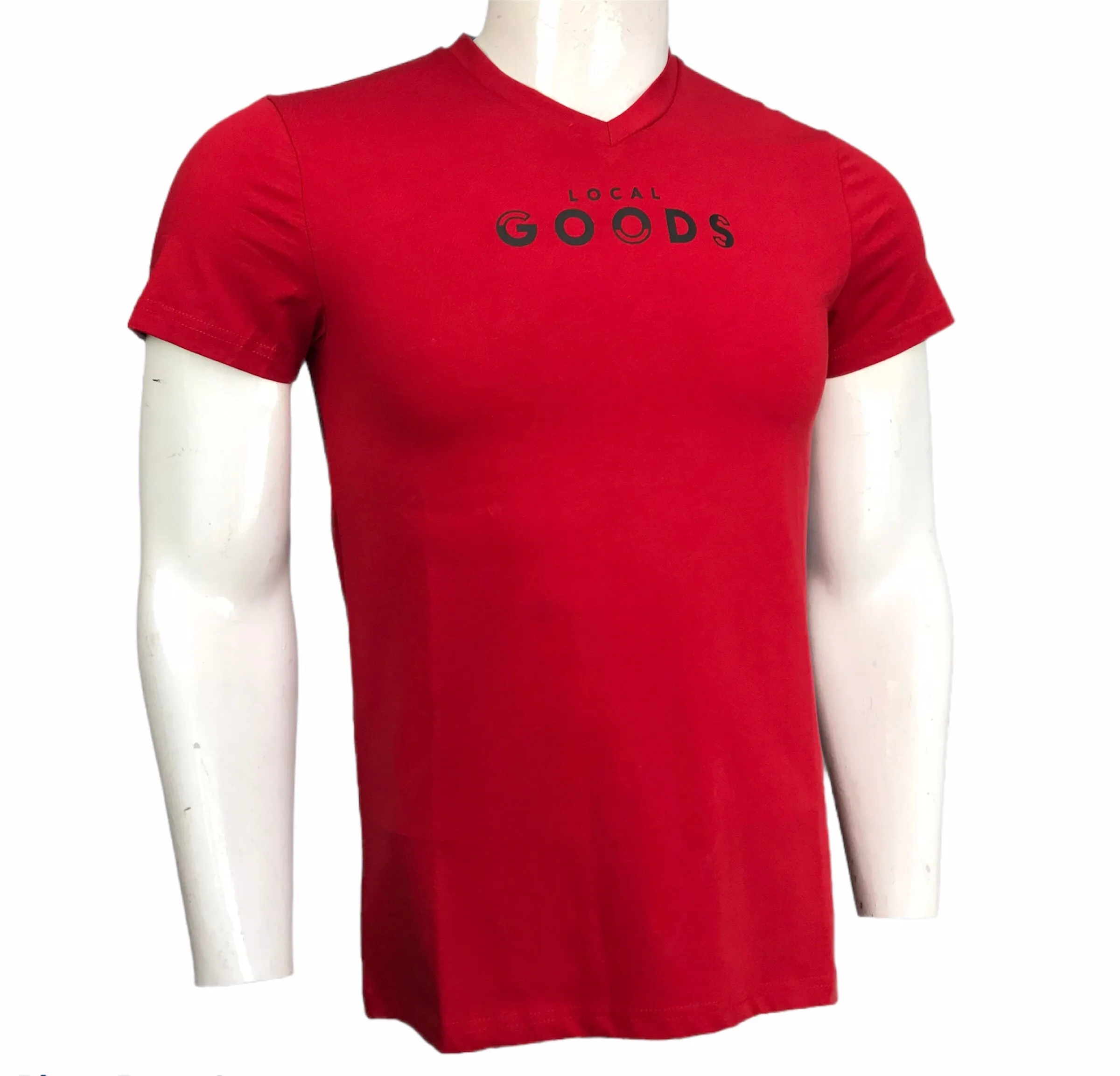 Typographic print T-shirt with V-neck and Short Sleeves (Imported )