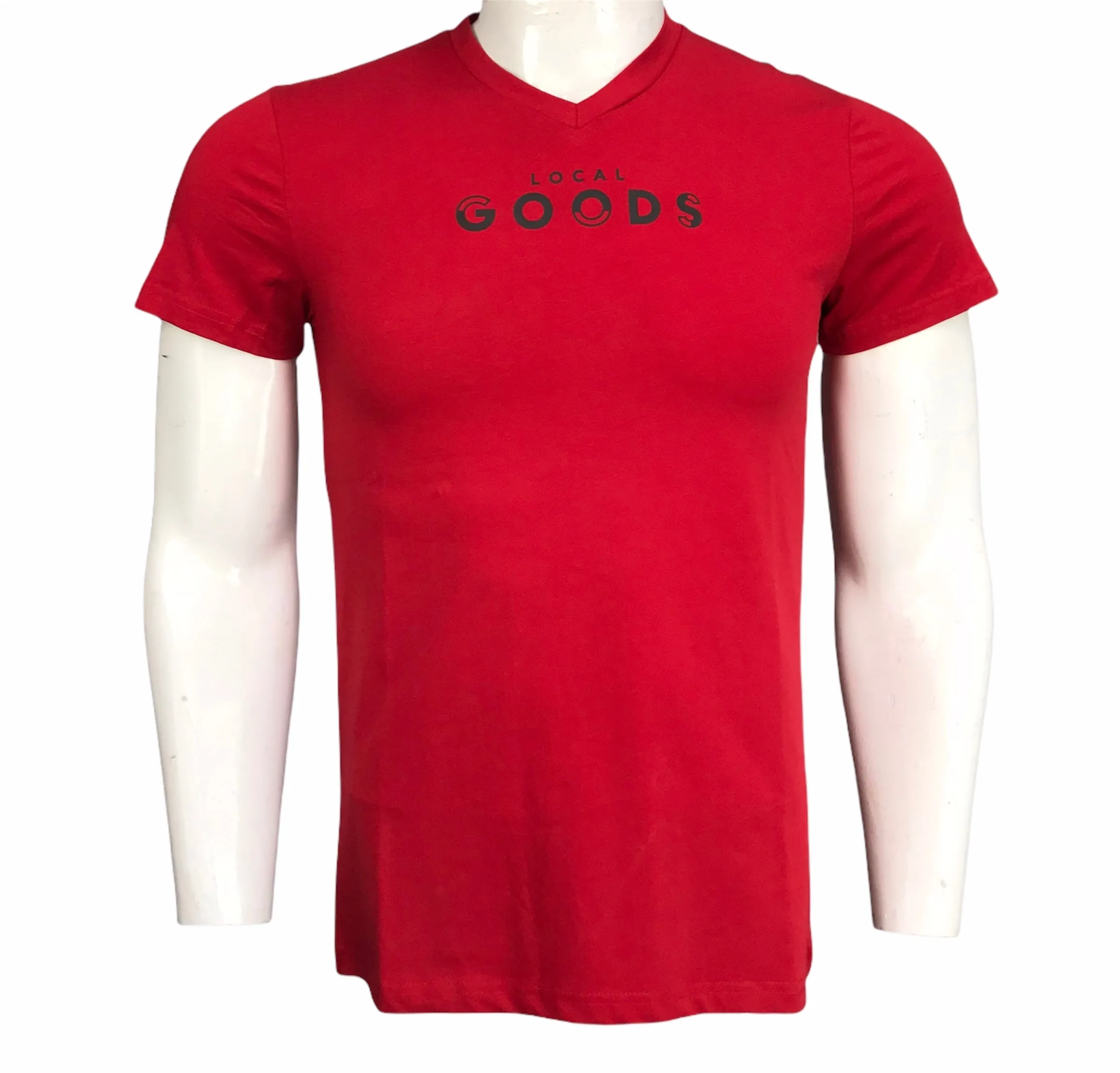 Typographic print T-shirt with V-neck and Short Sleeves (Imported )