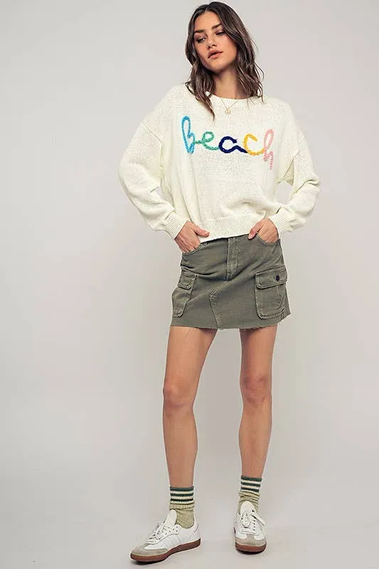 Urban Daizy - Sand and Shore Knit Crewneck Sweater