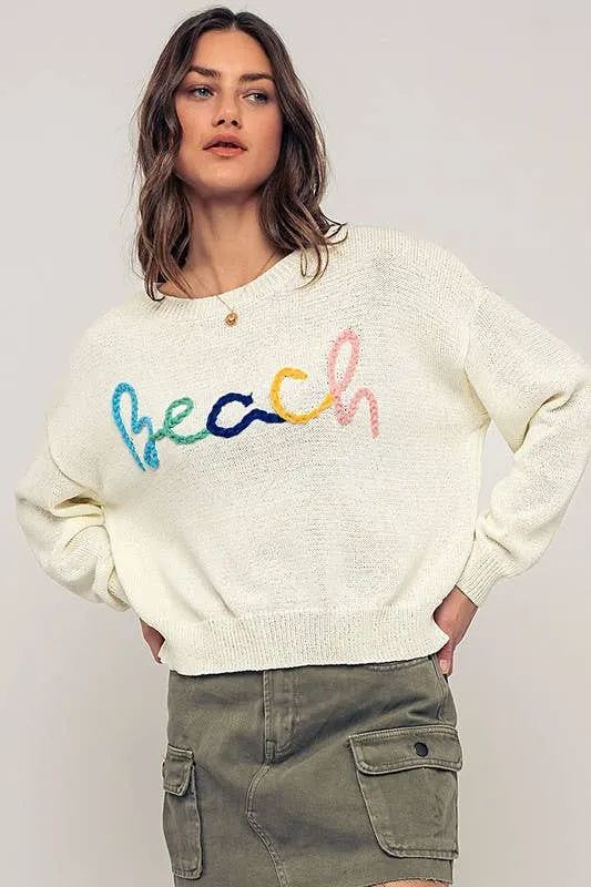 Urban Daizy - Sand and Shore Knit Crewneck Sweater