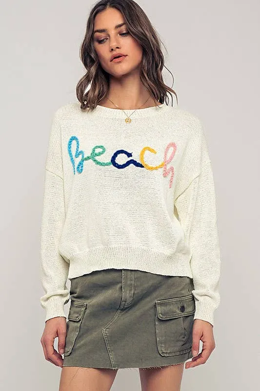 Urban Daizy - Sand and Shore Knit Crewneck Sweater