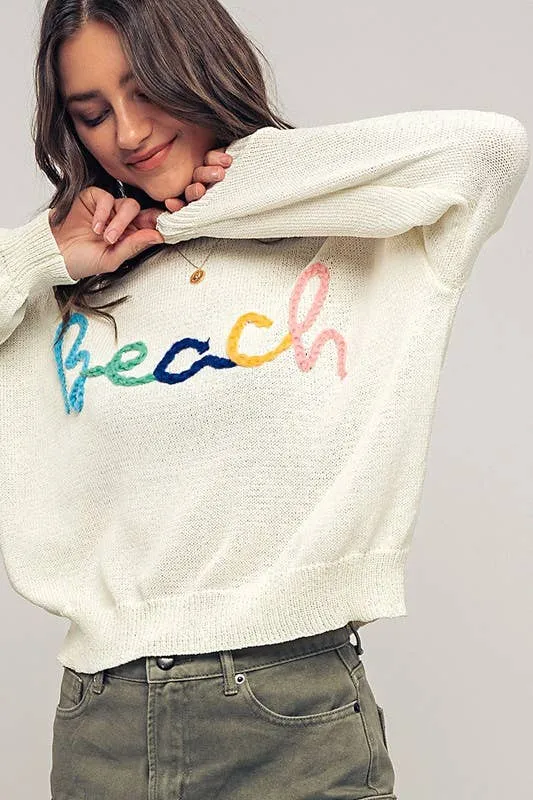 Urban Daizy - Sand and Shore Knit Crewneck Sweater