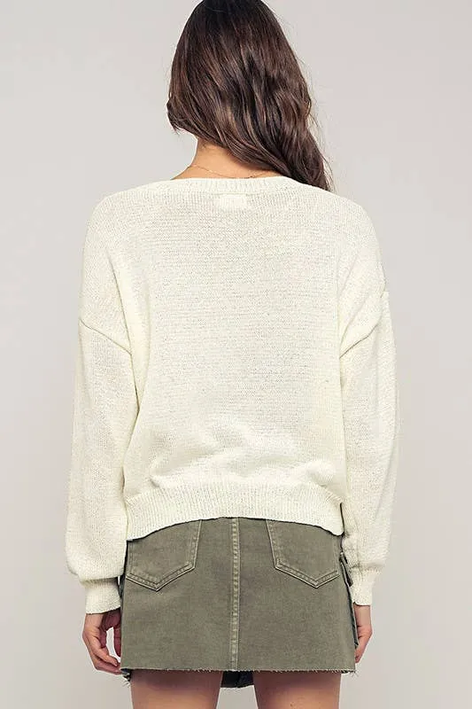 Urban Daizy - Sand and Shore Knit Crewneck Sweater