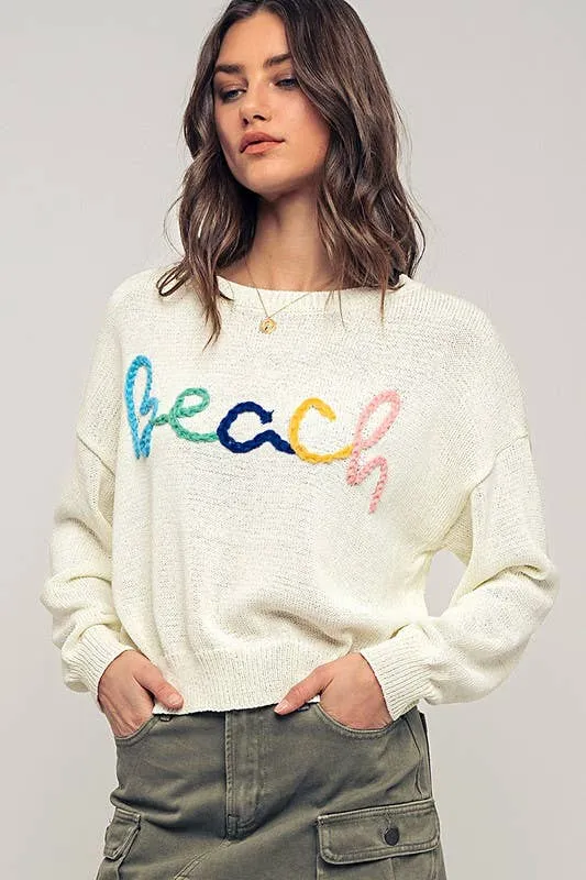 Urban Daizy - Sand and Shore Knit Crewneck Sweater