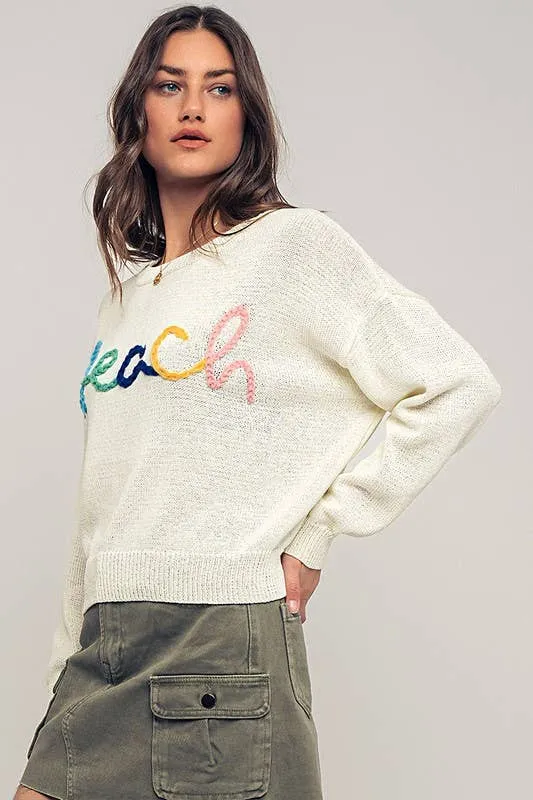 Urban Daizy - Sand and Shore Knit Crewneck Sweater