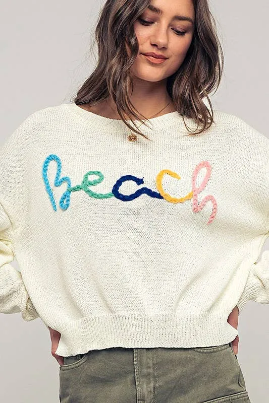 Urban Daizy - Sand and Shore Knit Crewneck Sweater