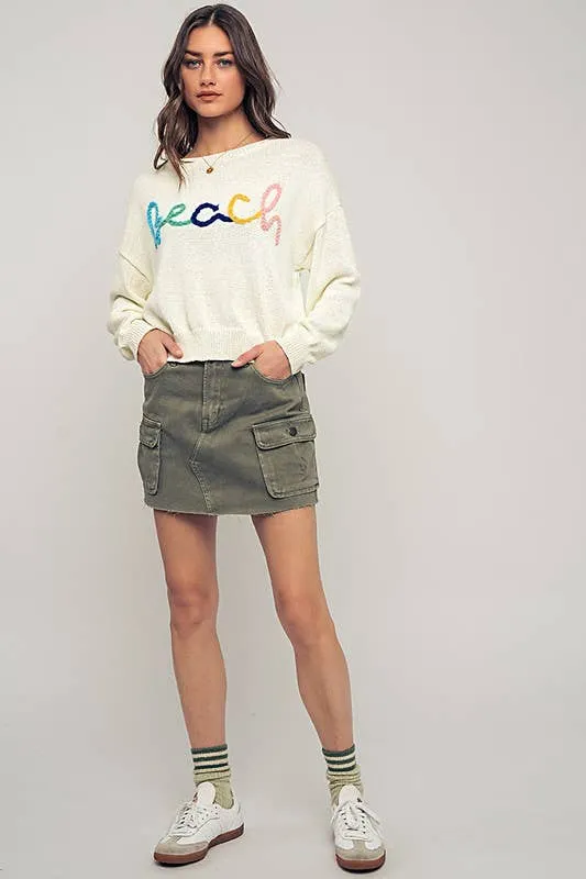 Urban Daizy - Sand and Shore Knit Crewneck Sweater
