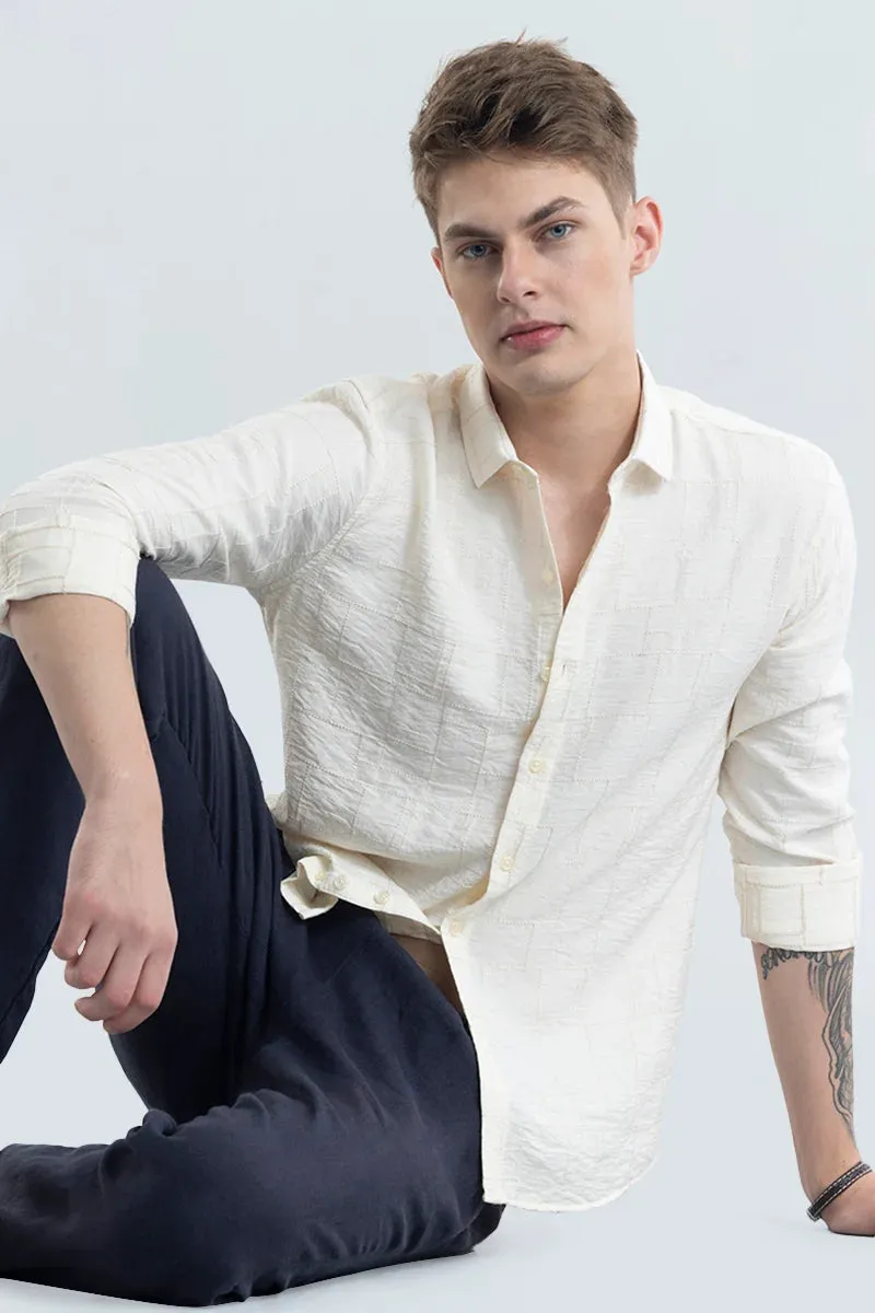 Valerio Cream Self-Design Shirts