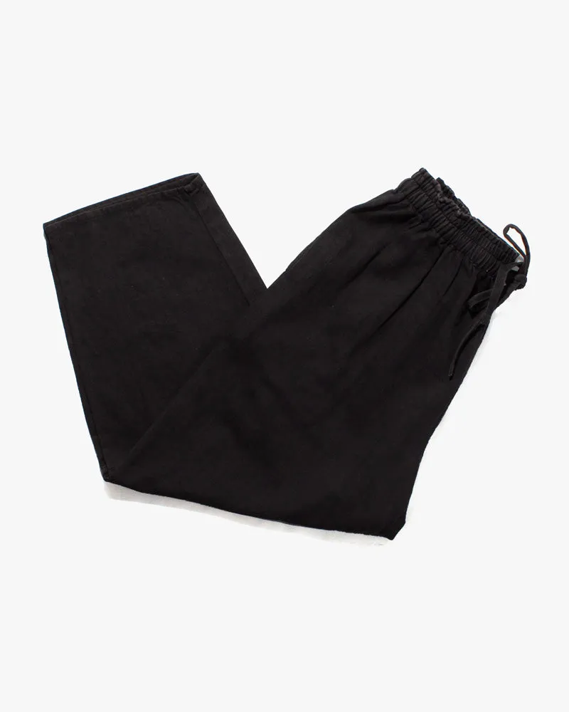 Wa-Modern Herringbone Drawstring Pants- Black