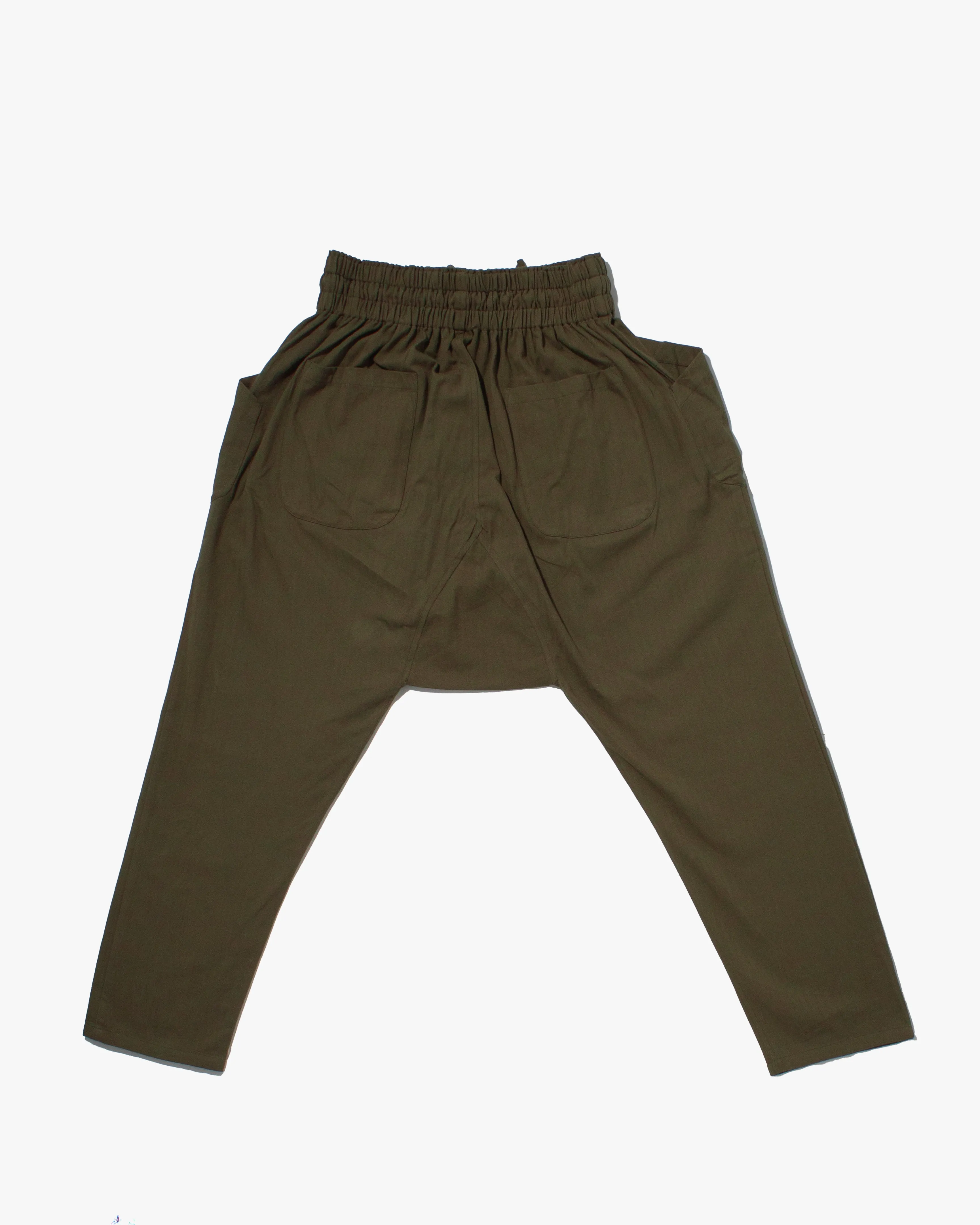 Wa-Modern Momohiki Drawstring Pants- Olive Green
