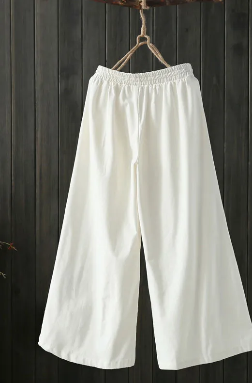Wide-leg pants for women with loose-waisted and wide legs J074