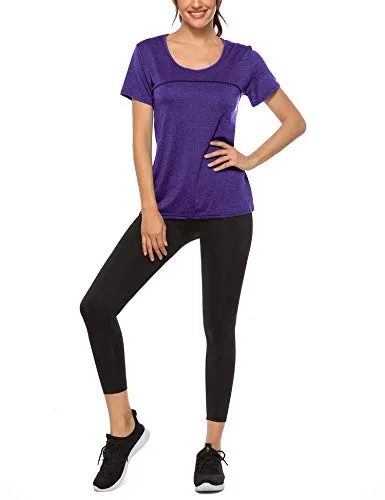 Woman T-Shirts Gym Short Sleeve Running Shirts Sport T Shirt Workout Women's Athletic Shirts Tees
