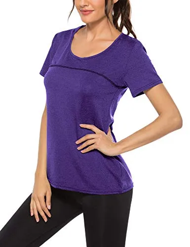 Woman T-Shirts Gym Short Sleeve Running Shirts Sport T Shirt Workout Women's Athletic Shirts Tees