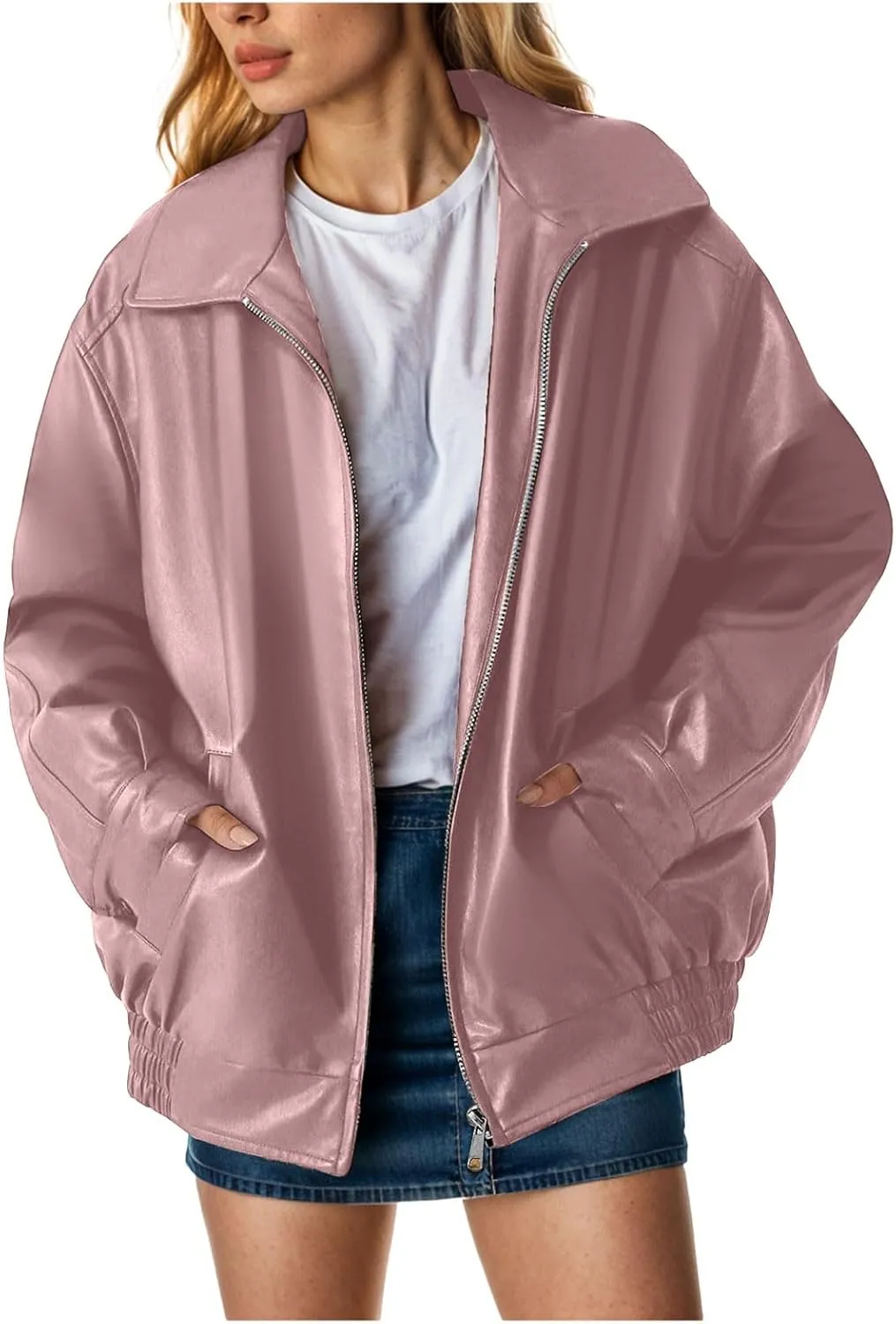 Women Jackets Leather Jackets Faux Suede Fall Fashion Motorcycle Coats Casual Zipper Suit Jackets Outfits Autumn