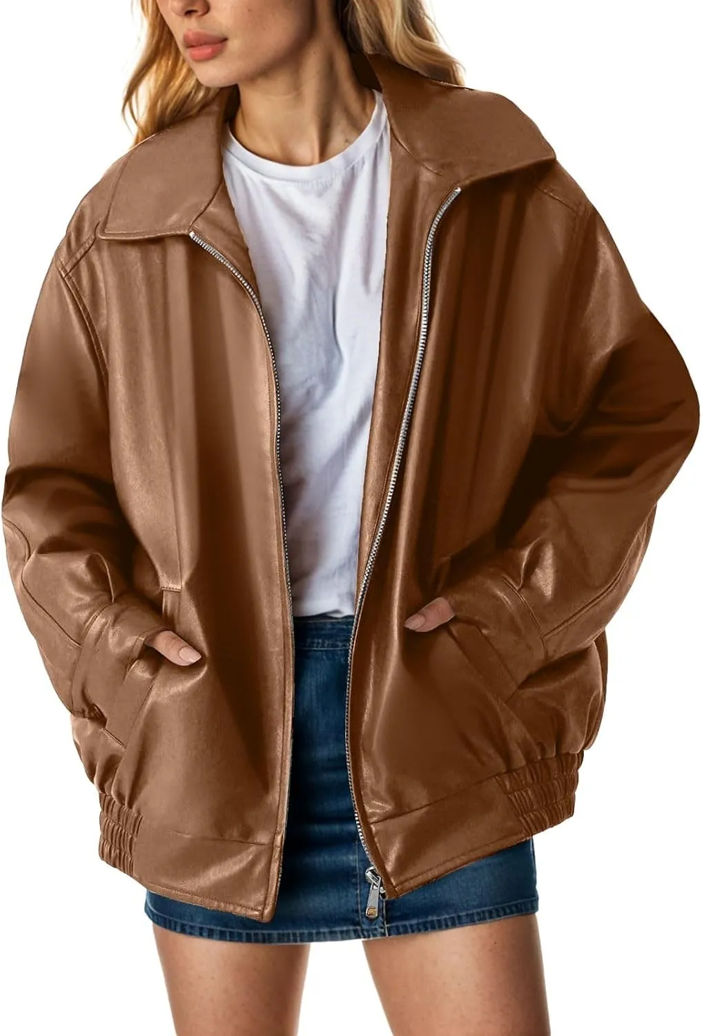 Women Jackets Leather Jackets Faux Suede Fall Fashion Motorcycle Coats Casual Zipper Suit Jackets Outfits Autumn