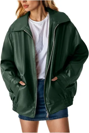 Women Jackets Leather Jackets Faux Suede Fall Fashion Motorcycle Coats Casual Zipper Suit Jackets Outfits Autumn