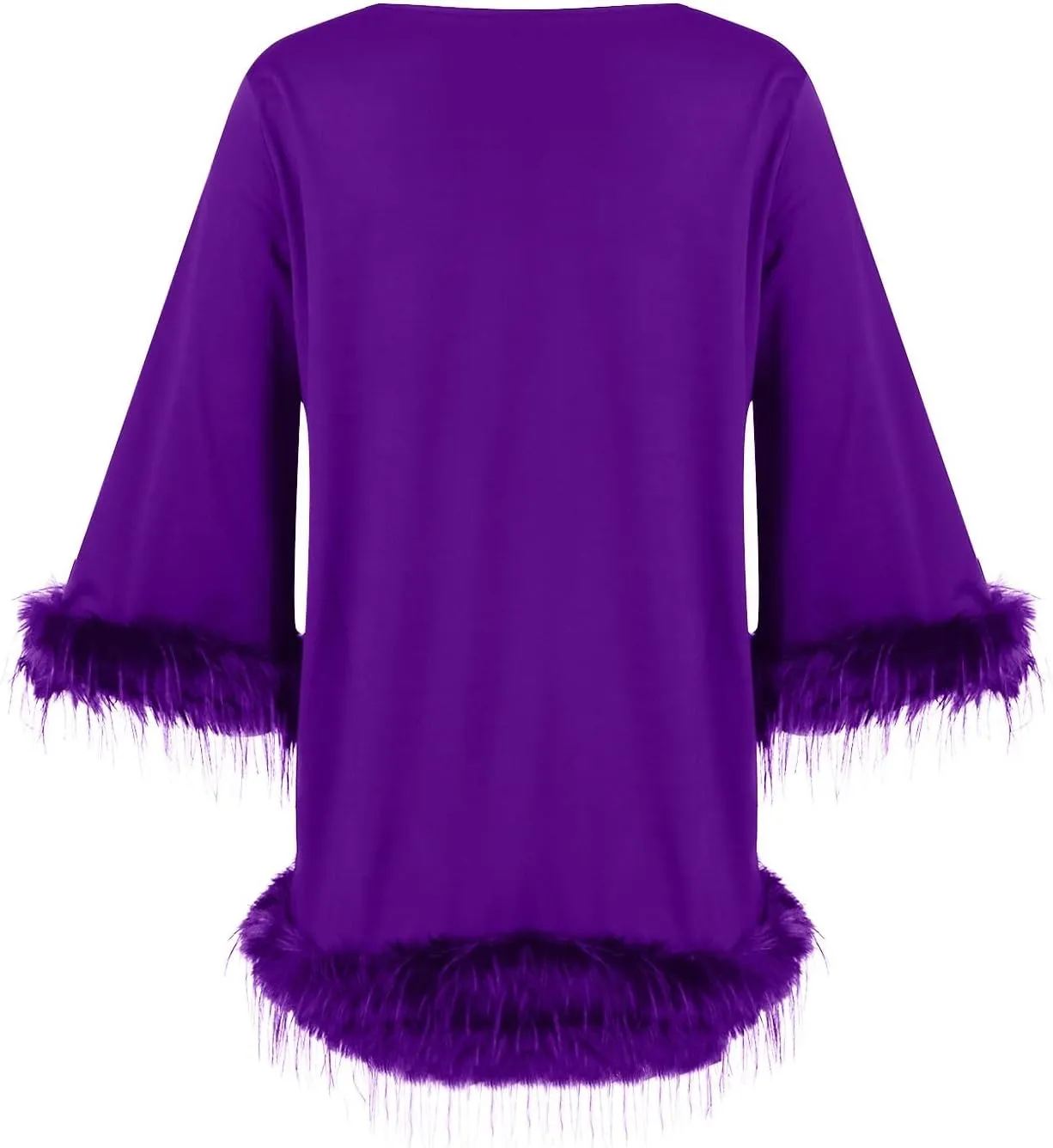 Women's Fall Casual Trendy Elegant Long Sleeve Crew Neck Solid Plush Dress