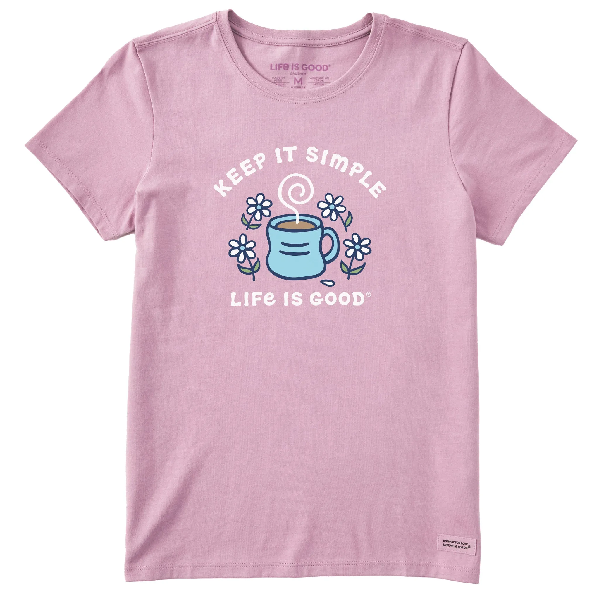 Women's Keep it Simple Coffee and Daisies Short Sleeve Tee