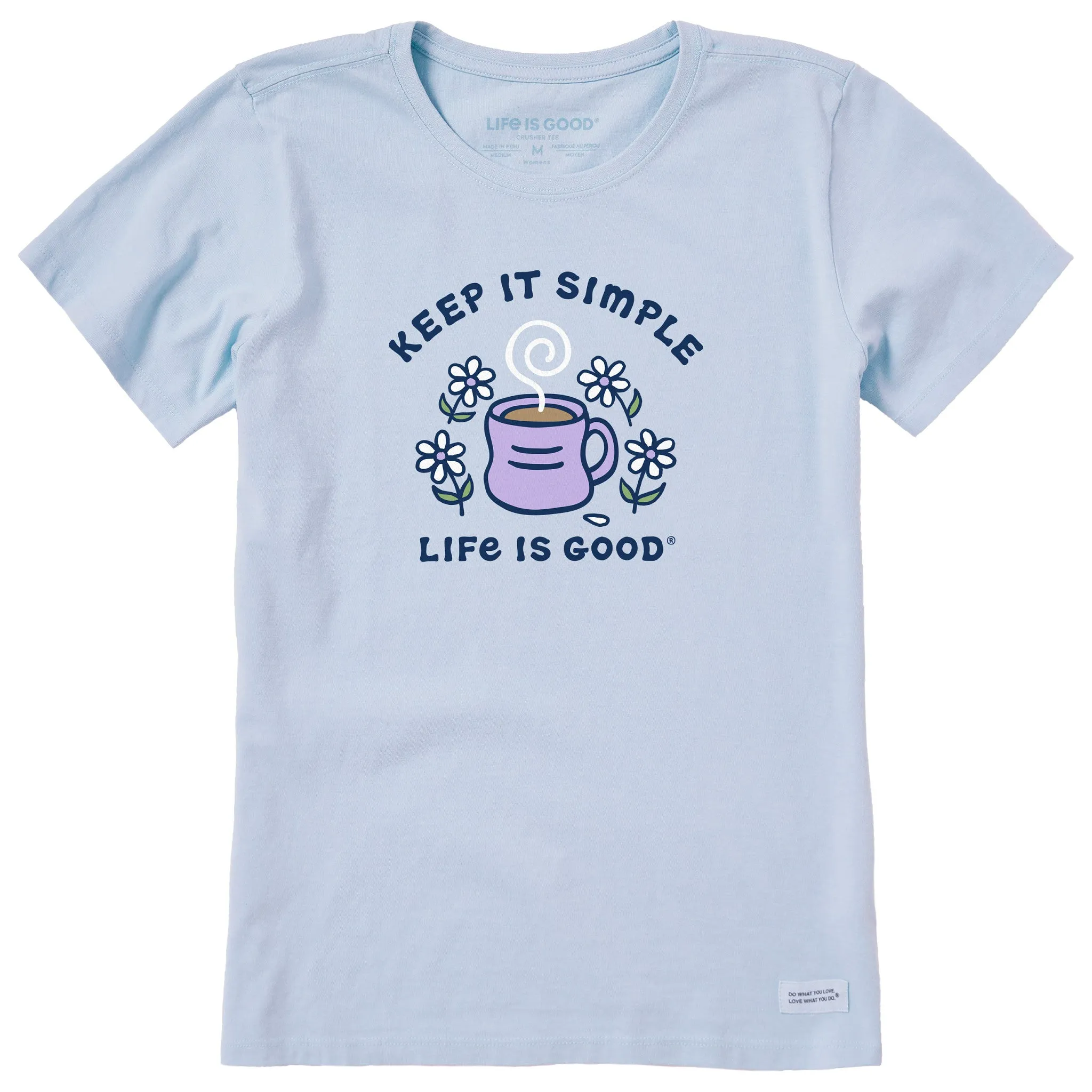 Women's Keep it Simple Coffee and Daisies Short Sleeve Tee
