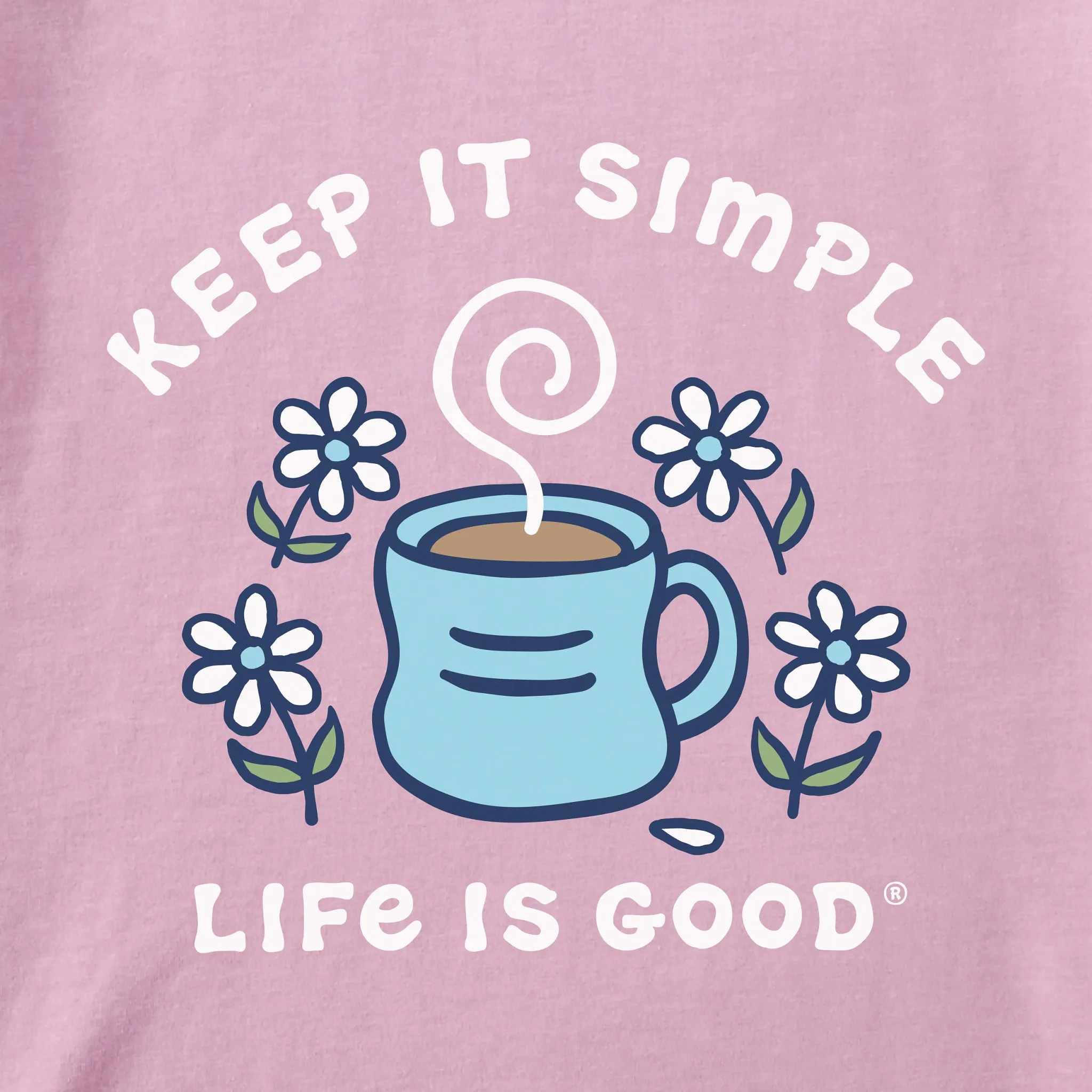 Women's Keep it Simple Coffee and Daisies Short Sleeve Tee