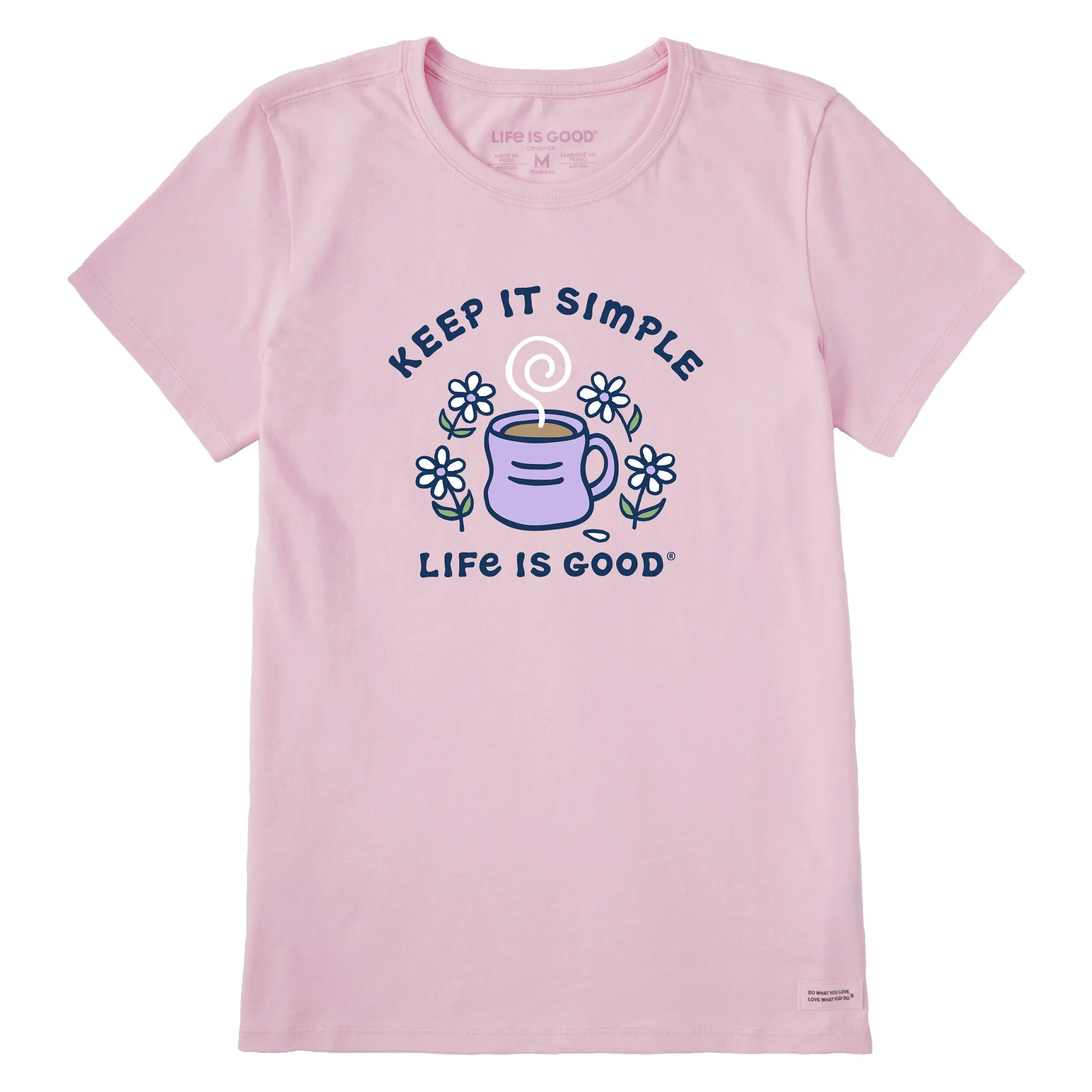 Women's Keep it Simple Coffee and Daisies Short Sleeve Tee