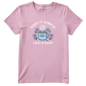 Women's Keep it Simple Coffee and Daisies Short Sleeve Tee