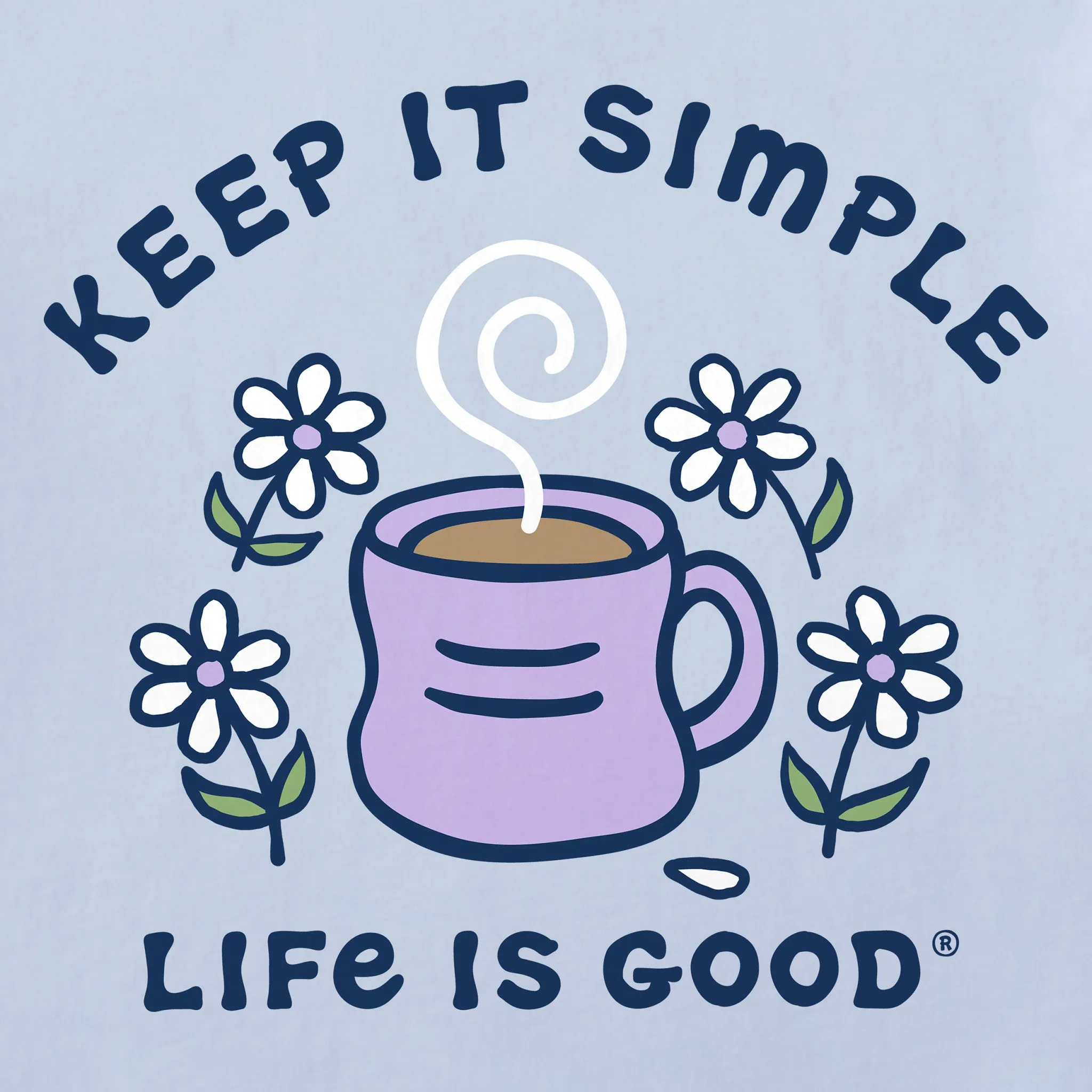 Women's Keep it Simple Coffee and Daisies Short Sleeve Tee