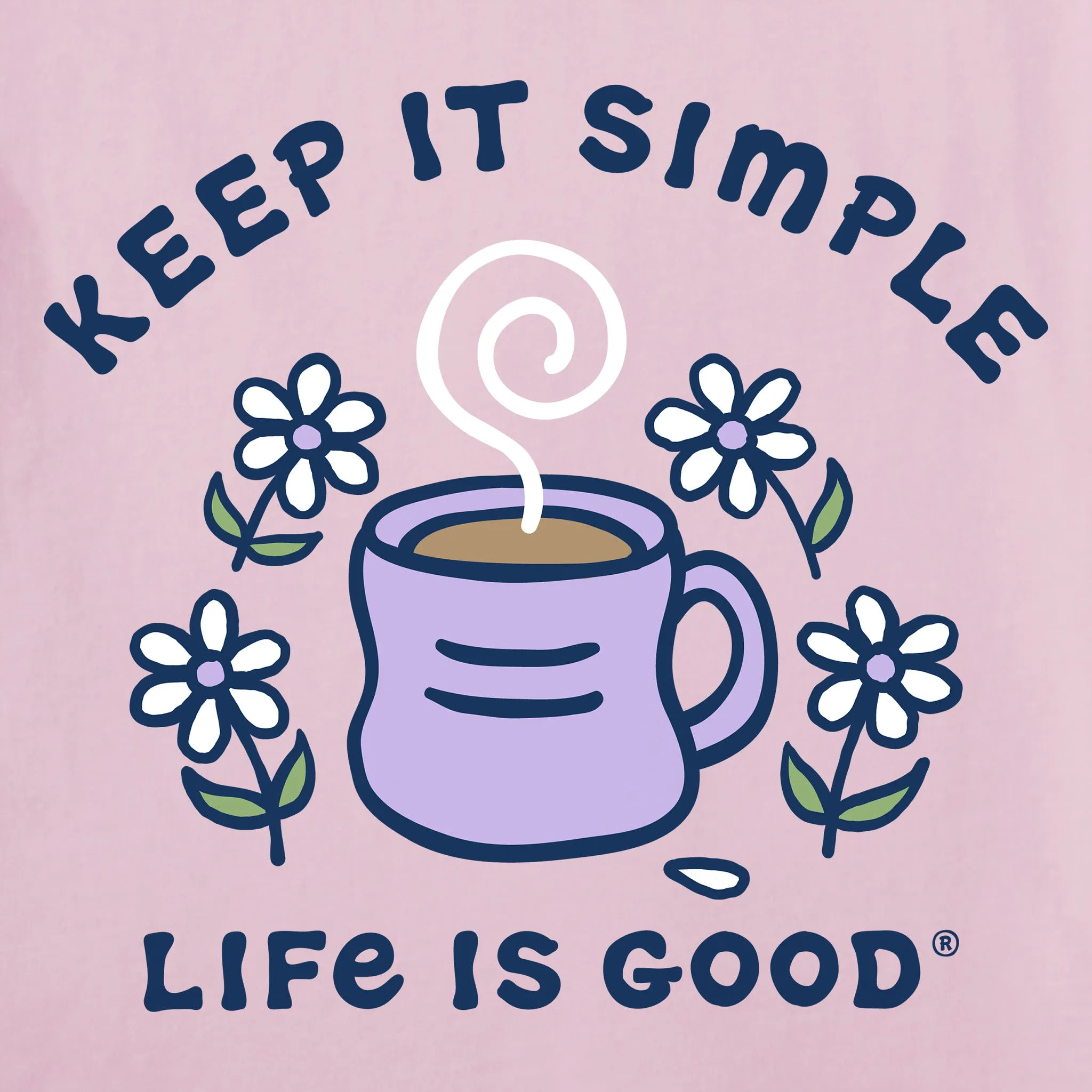 Women's Keep it Simple Coffee and Daisies Short Sleeve Tee
