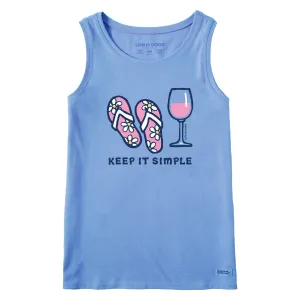 Women's Keep it Simple Flip Flops Crusher Tank
